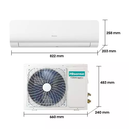 Aire acondicionado Split 1x1 Hisense Inverter con 2236 frig/h 2236 kcal/h WiFi KC25YR3B