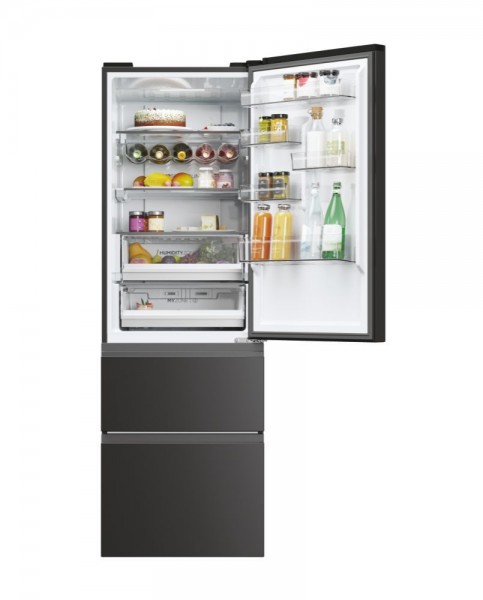 Frigorififco Combi 3 Puertas Haier HTW5618DNPT 185x60cm No Frost D Negro