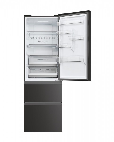 Frigorififco Combi 3 Puertas Haier HTW5618DNPT 185x60cm No Frost D Negro