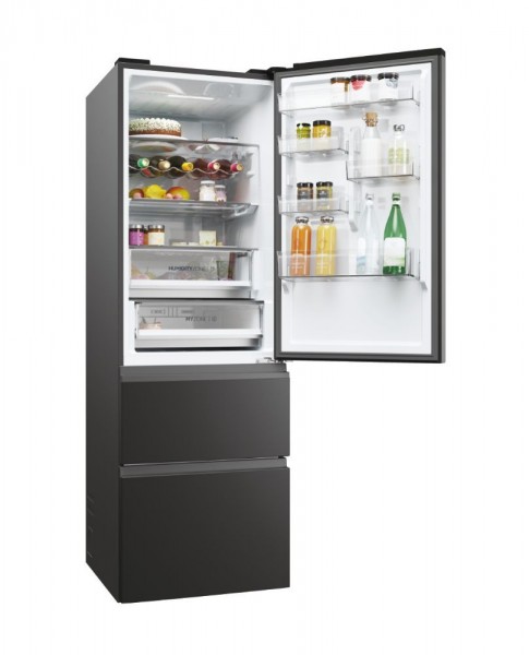 Frigorififco Combi 3 Puertas Haier HTW5618DNPT 185x60cm No Frost D Negro