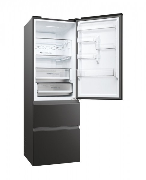 Frigorififco Combi 3 Puertas Haier HTW5618DNPT 185x60cm No Frost D Negro