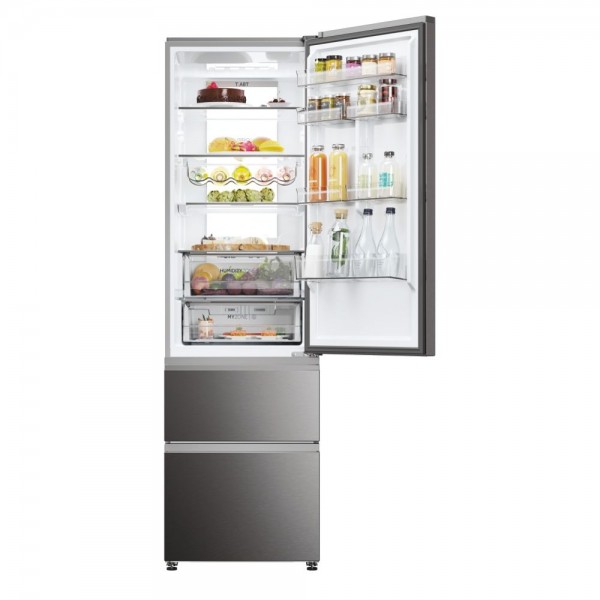 Frigorífico Combi Haier 3 Puertas HTW7620CNMP 205x60cm No Frost C Inox