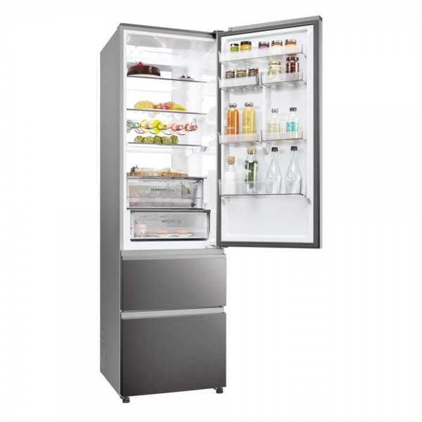 Frigorífico Combi Haier 3 Puertas HTW7620CNMP 205x60cm No Frost C Inox