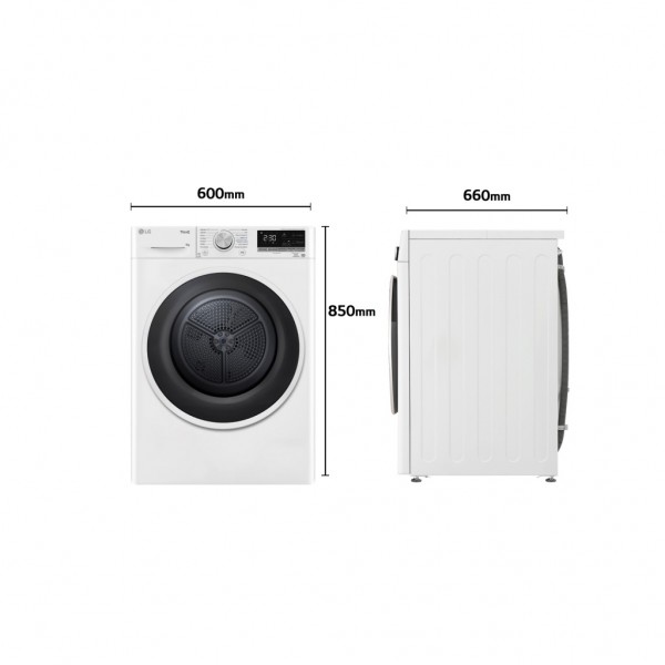 Secadora Lg RH90V5AV6N Blanco 9 kg Bomba de calor A++