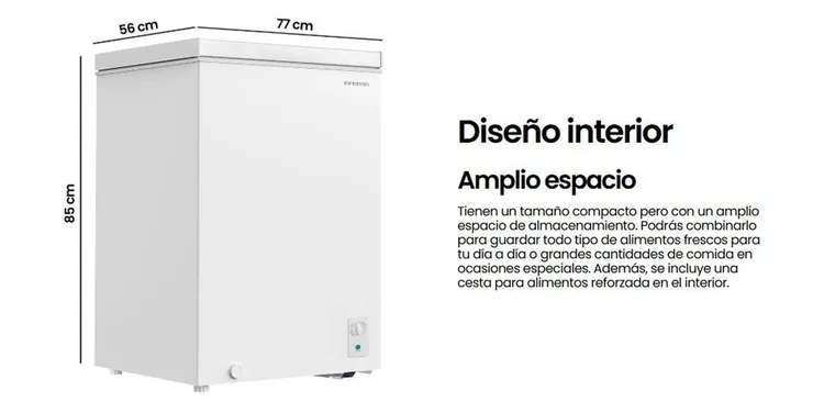 Arcon Congelador INFINITON CH-20H85BEH 198 Litros 85 x 77 x 56 cm E