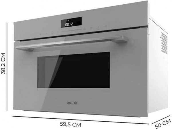 Bolero Hexa MW703800 Glass Grey Horno Compacto 38,2x59,5x50cm