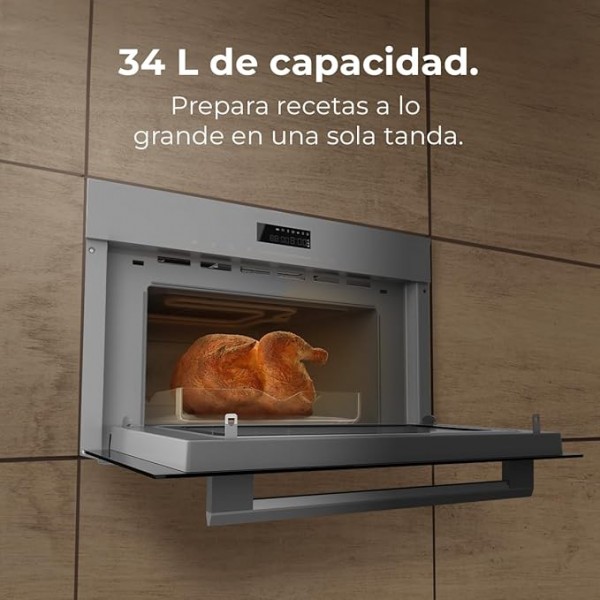 Bolero Hexa MW703800 Glass Grey Horno Compacto 38,2x59,5x50cm