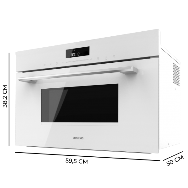 Bolero Hexa MW703800 Glass White Horno Integrable Compacto 38,2x59,5x50cm