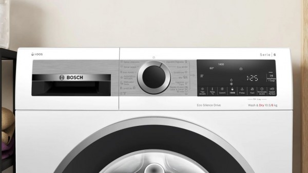 Bosch Serie 6 WNG244A0ES lavadora-secadora Independiente Carga frontal Blanco E