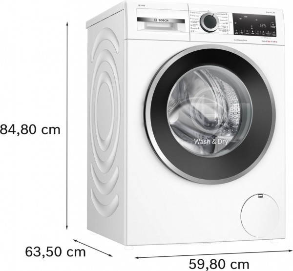 Bosch Serie 6 WNG244A0ES lavadora-secadora Independiente Carga frontal Blanco E