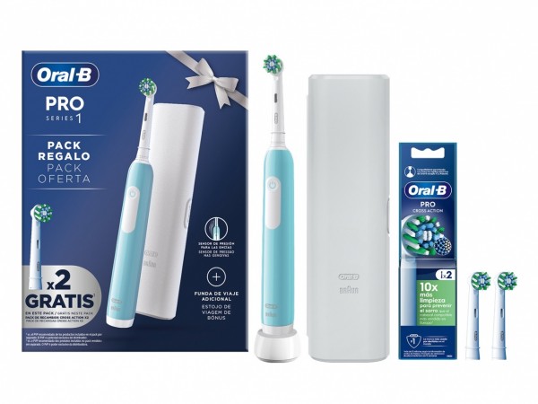 Cepillo Dental Braun Oral-B PRO 1 Turquesa mas 2 recambios