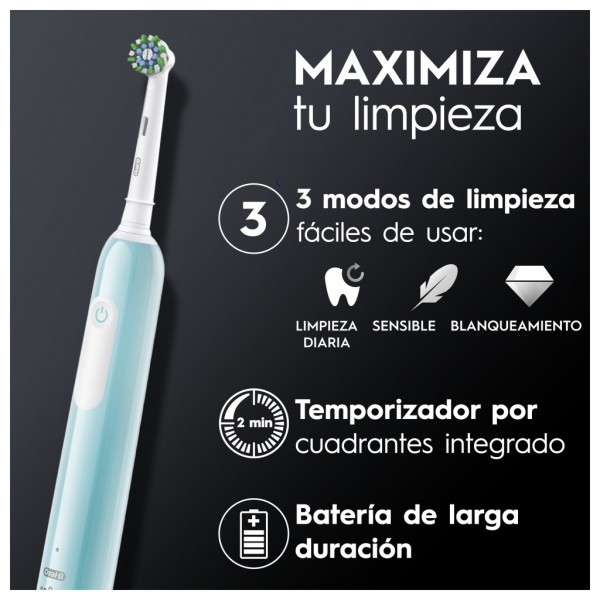 Cepillo Dental Braun Oral-B PRO 1 Turquesa mas 2 recambios