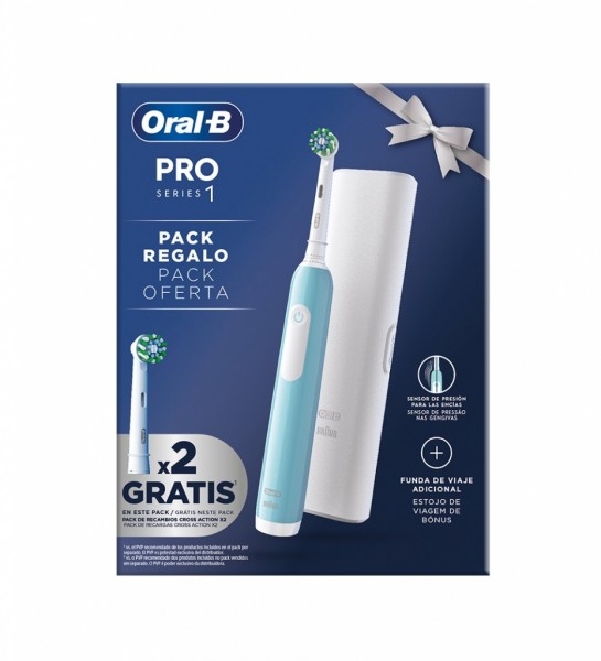 Cepillo Dental Braun Oral-B PRO 1 Turquesa mas 2 recambios