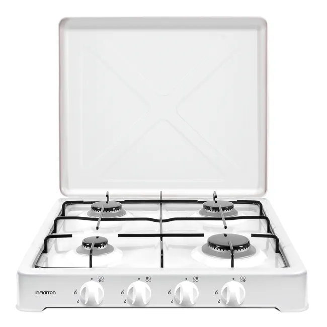 Cocina Portátil de Gas Infiniton 4 Fuegos 50 cm Hornillo a Gas Gas para camping