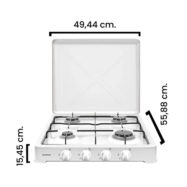 Cocina Portátil de Gas Infiniton 4 Fuegos 50 cm Hornillo a Gas Gas para camping