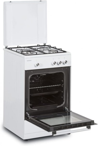 Cocina de Gas Infiniton CC56BWC Ancho 50cm 3 Zonas Blanco con Horno Gas Natural y Butano