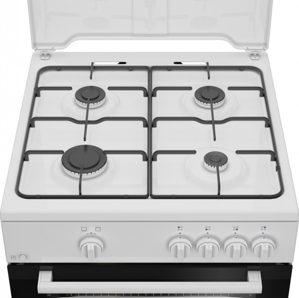 Cocina Beko FBG62000WL 4 fuegos con Horno Gas 85x60 