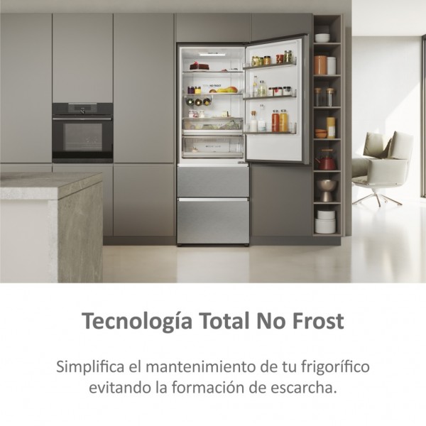 Frigorifico Combi Haier 3 Puertas HTR5720ENMG 200x70 E NFR Inox