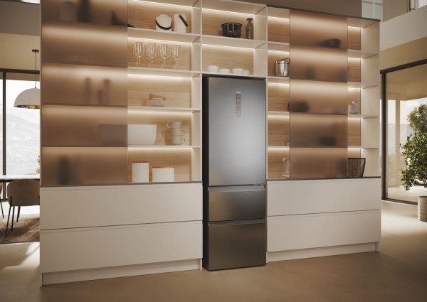 Frigorifico Combi Haier HTW5618ENMG, Inox, 185x60 cm, No Frost, E