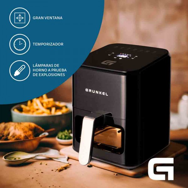 Freidora de aire Grunkel EASY FRYERBLACK Capacidad 4 L 1.200 W Ventana Visible Negro