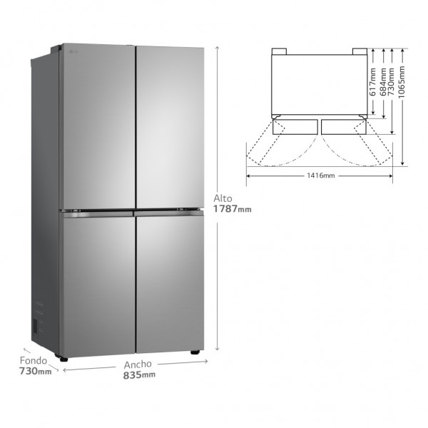 Frigorífico Americano LG GMB860PYDE 179x83cm E Inox