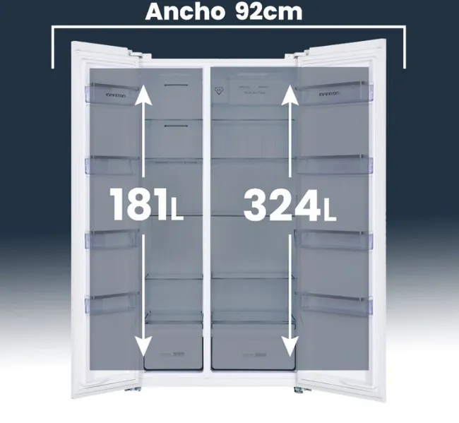 Frigorífico Americano Infiniton SBS-506A77BEH 177 cm E No Frost Total Blanco