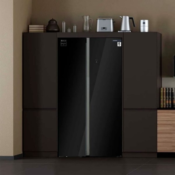 Frigorífico Americano Side By Side Infiniton SBS-719BG Cristal Negro 1,77 x 91cm No Frost 