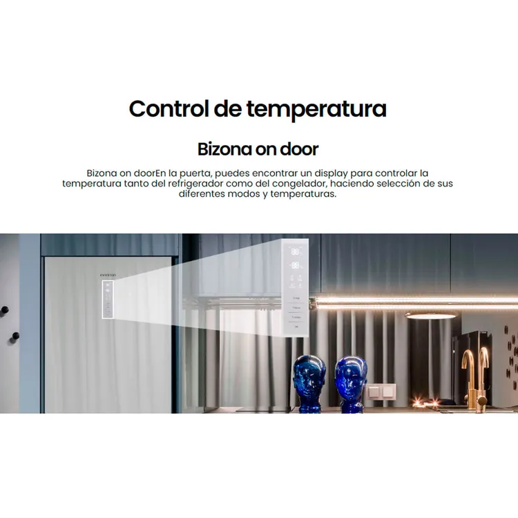 Frigorífico Combi Infiniton FGC-868WG Cristal Blanco 188x60cm No frost Inverter