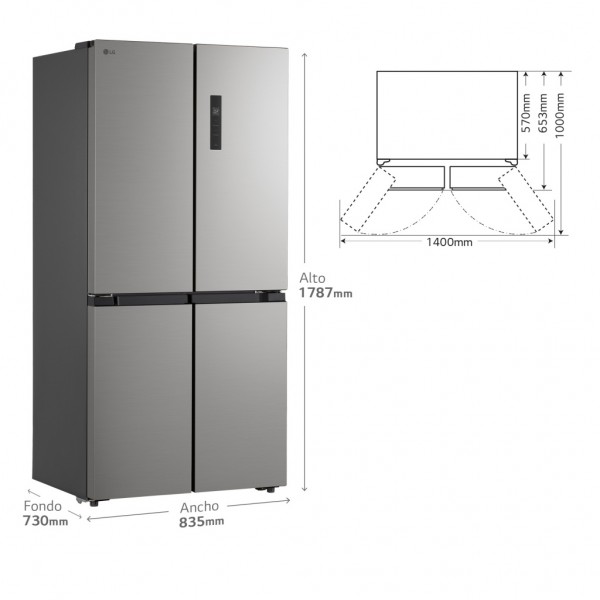 Frigorífico LG Total No Frost E 474 litros plata GMM41MSBEM