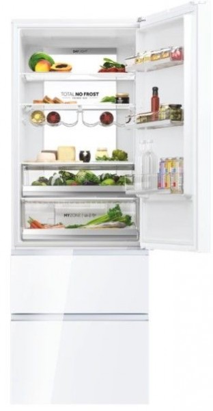Frigorifico Combi Haier 3 Puertas HTW7720DNGW 200x70cm DCristal Blanco