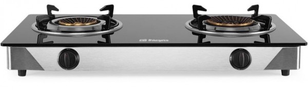 Hornillo de gas Orbegozo FO2720 Cristal negro 2 zonas