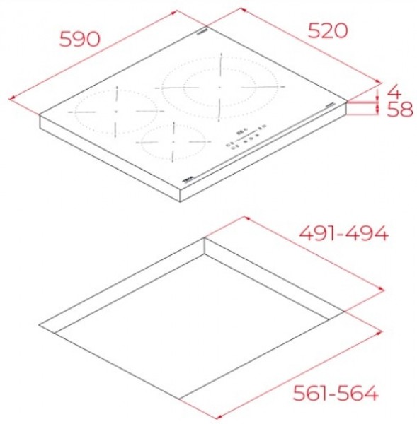 Placa Inducción Teka IBC63110SSM, 3 zonas