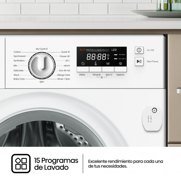 Lavadora Intregral Hisense WF3M841BWIES Blanco 8 kg 1400 rpm A