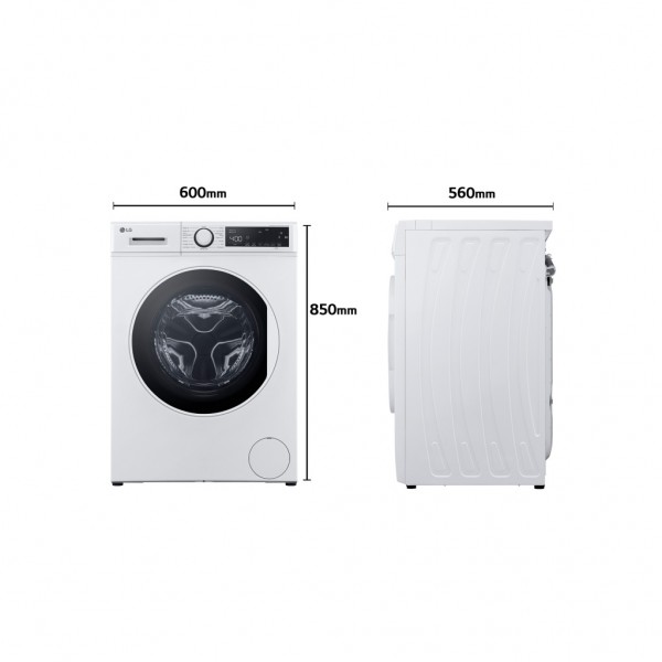 Lavadora carga frontal Lg F2WT2008S3W Blanco 8 kg 1200 rpm B