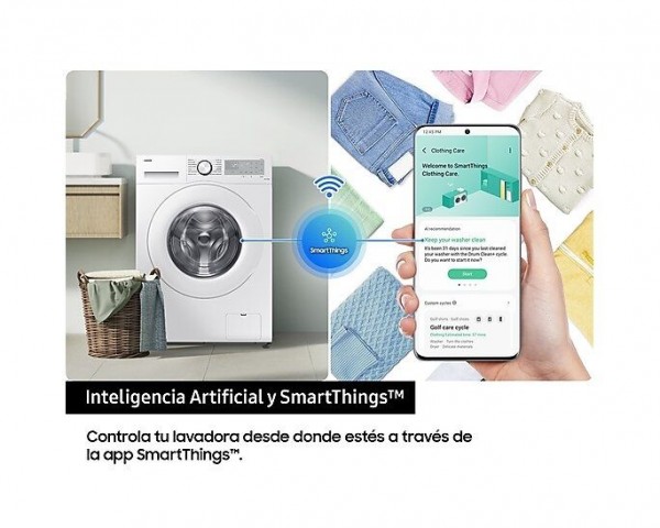 Lavadora carga frontal Samsung WW11DG5B25THEC Blanco 11 kg 1400 rpm A