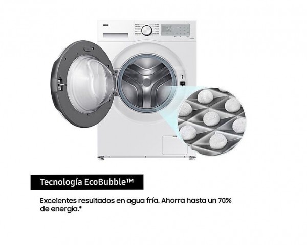 Lavadora carga frontal Samsung WW11DG5B25THEC Blanco 11 kg 1400 rpm A