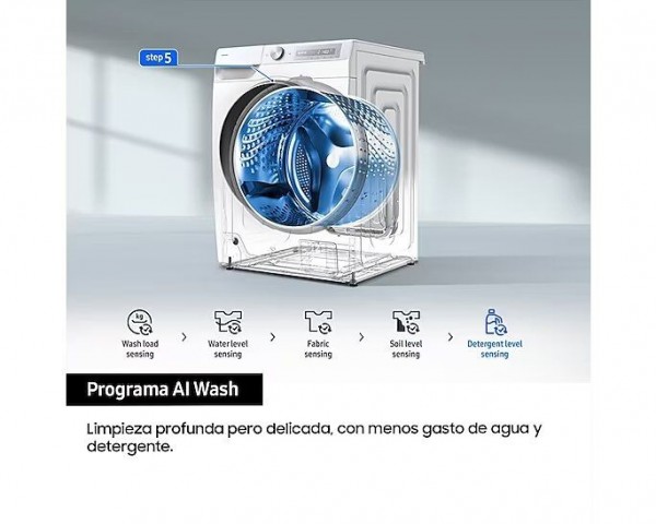 Lavadora carga frontal Samsung WW11DG5B25THEC Blanco 11 kg 1400 rpm A