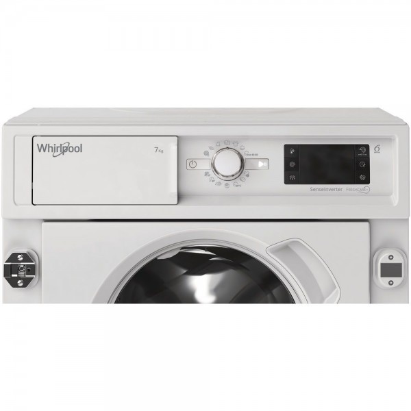 Lavadora carga frontal integrable Whirlpool BIWMWG71483E, Blanco, 7 kg, 1400 rpm, D