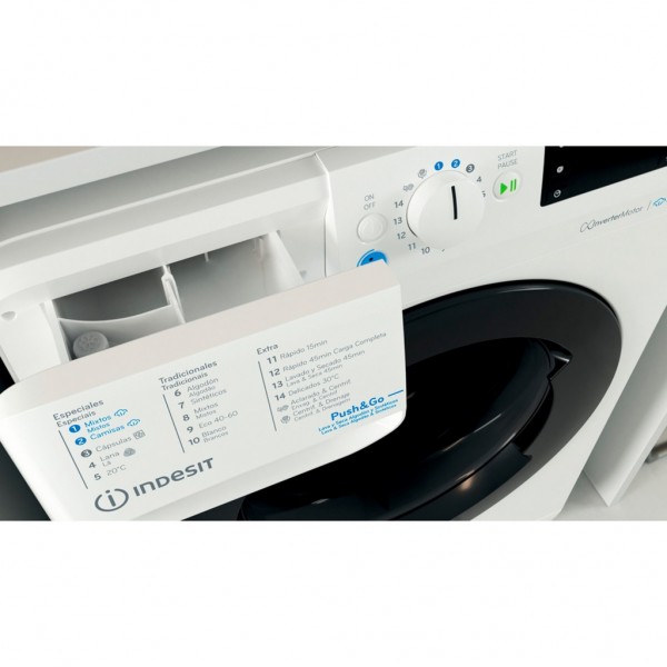 Lavasecadora Indesit BDE 96435 WKV SPT, Blanco, lavado 9 kg, secado 6 kg, 1400 rpm, D