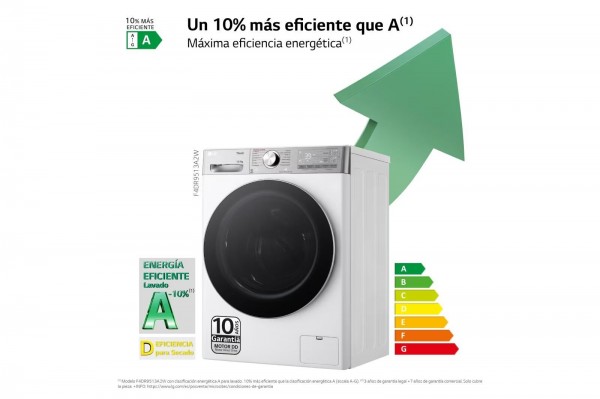Lavasecadora LG F4DR9513A2W, 13/7kg, 1400rpm, A/D