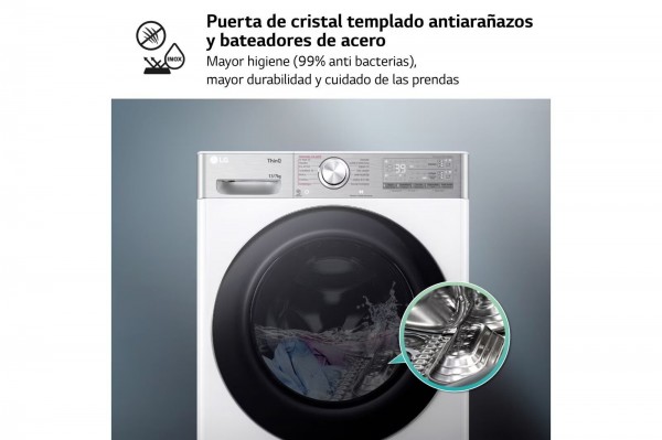 Lavasecadora LG F4DR9513A2W, 13/7kg, 1400rpm, A/D