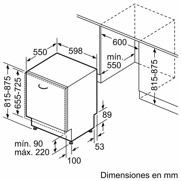 Lavavajillas integrable Balay 60 cm E 3VF5012NP