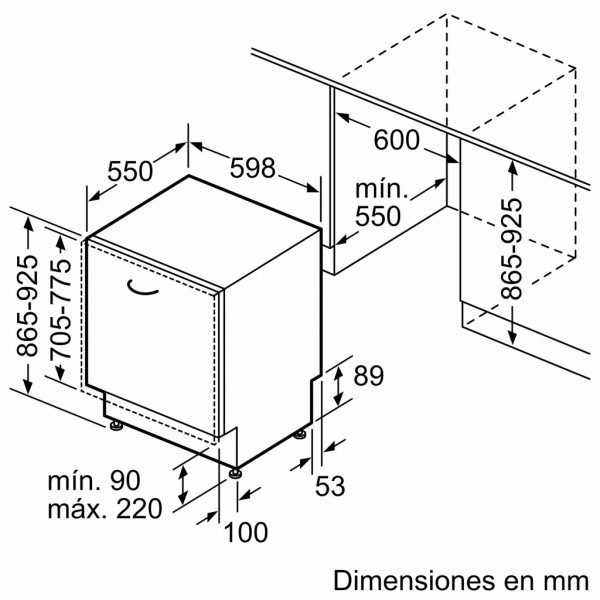 Lavavajillas integrable Balay 60 cm XXL 3VH6330SA 14 Cubiertos 3 Bandeja