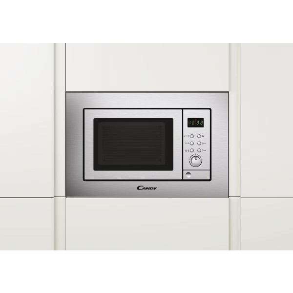 Microondas integrable Candy CMGI201EX con grill, 20L, 800W, Inox