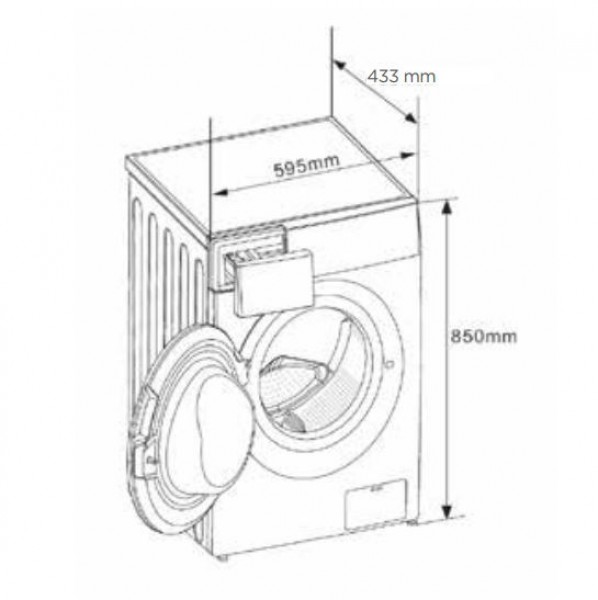 Midea MF100W601WES Lavadora de Carga Frontal 6 Kg Clase D Blanco