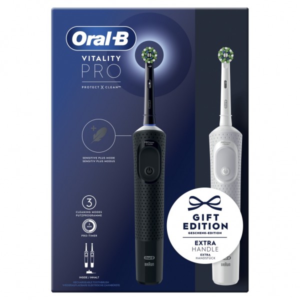 Oral-B Vitality Pro Dual Pack Cepillo Eléctrico Negro Y Blanco Con 2 Cabezales