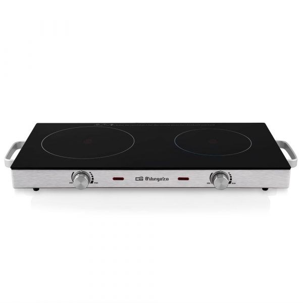 Placa portátil vitrocerámica Orbegozo PCE6000 Inox 2 zonas 2800 W