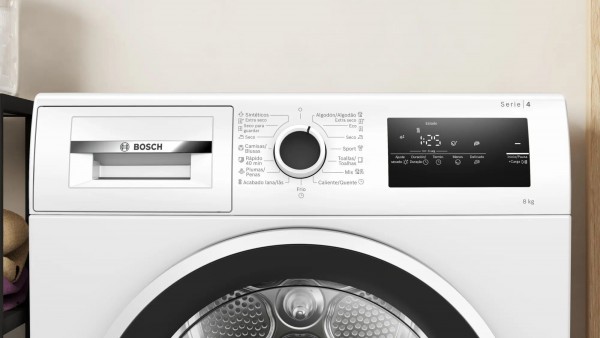 Secadora Bosch WTR83200ES, Blanca, 8 kg, Bomba de calor, A++