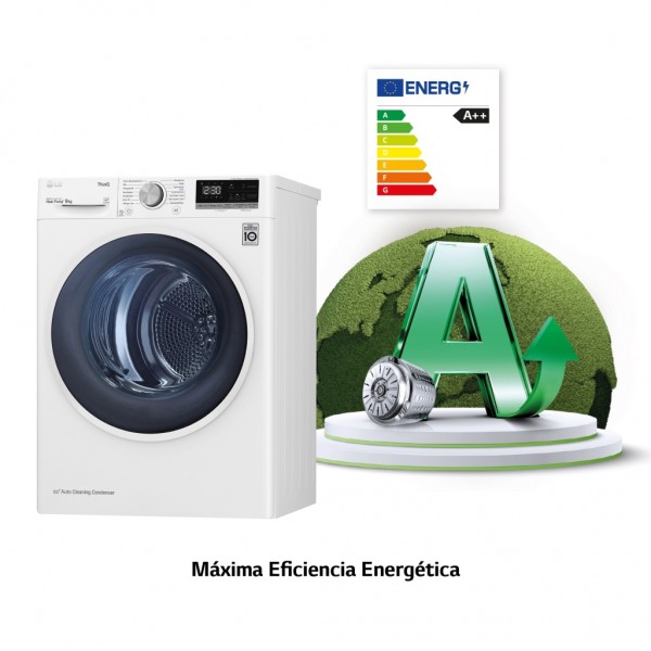 Secadora Lg RH90V5AV6N Blanco 9 kg Bomba de calor A++