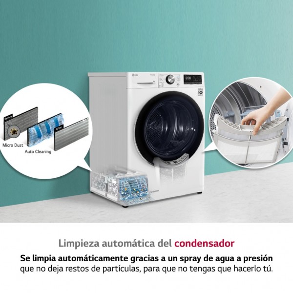 Secadora Lg RH90V5AV6N Blanco 9 kg Bomba de calor A++